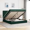 vidaXL Ottoman-Bett mit Matratzen & LEDs Dunkelgr&uuml;n 200x200 cm Samt