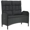 vidaXL 3-tlg. Garten-Essgruppe mit Kissen Schwarz Poly Rattan