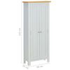 vidaXL Medienschrank 50x22x122 cm Massivholz Eiche