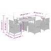 vidaXL 7-tlg. Garten-Essgruppe mit Kissen Beige Poly Rattan