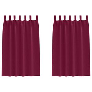 vidaXL Verdunkelungs-Vorh&auml;nge mit Ringen 2 pcs Weinrot 175 x 140 cm