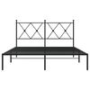 vidaXL Bettgestell mit Kopfteil Metall Schwarz 140x200 cm