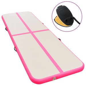 vidaXL Aufblasbare Gymnastikmatte mit Pumpe 700&times;100&times;10 cm PVC Rosa