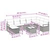vidaXL Sofa Set mit Kissen mit Speicher 9 pcs Hellgrau Poly-Rattan