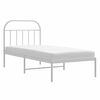 vidaXL Bettgestell mit Kopfteil Metall Wei&szlig; 90x190 cm