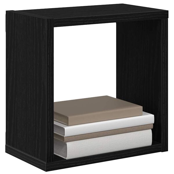 vidaXL Wandregale mit Regal Schwarz Eichen-Optik Holzwerkstoff