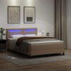 vidaXL Boxspringbett mit Matratze Cappuccino 140 x 200 cm Kunstleder