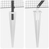 vidaXL Zaunpfosten Grau 100 x 0,5 m (25 x 25 mm Maschen) Stahl und PVC