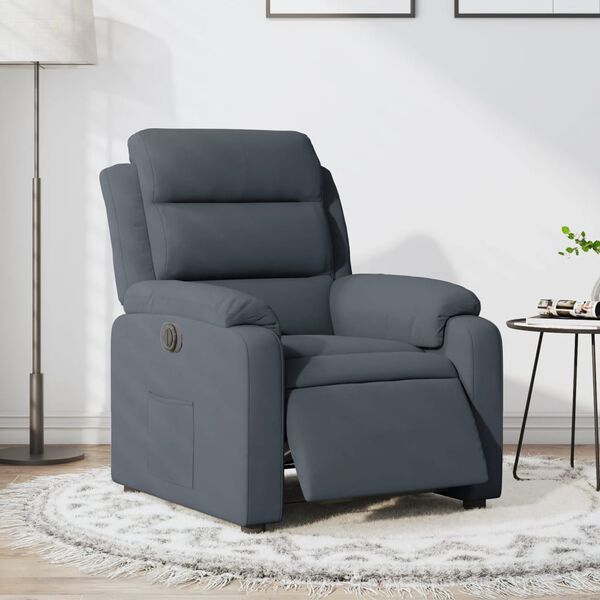 vidaXL Relaxsessel Elektrisch Dunkelgrau Samt