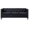 vidaXL Chesterfield-Sofa 3-Sitzer Kunstlederbezug Schwarz