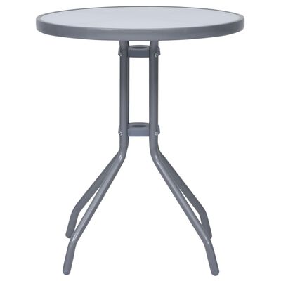 vidaXL 3-tlg. Bistro-Set Aluminium und Textilene Silbern