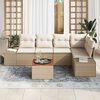 vidaXL Gartensofa-set mit Speicher 6 pcs Beige und Creme Poly-Rattan
