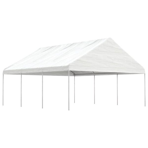 vidaXL Pavillon mit Dach Wei&szlig; 6,69x5,88x3,75 m Polyethylen