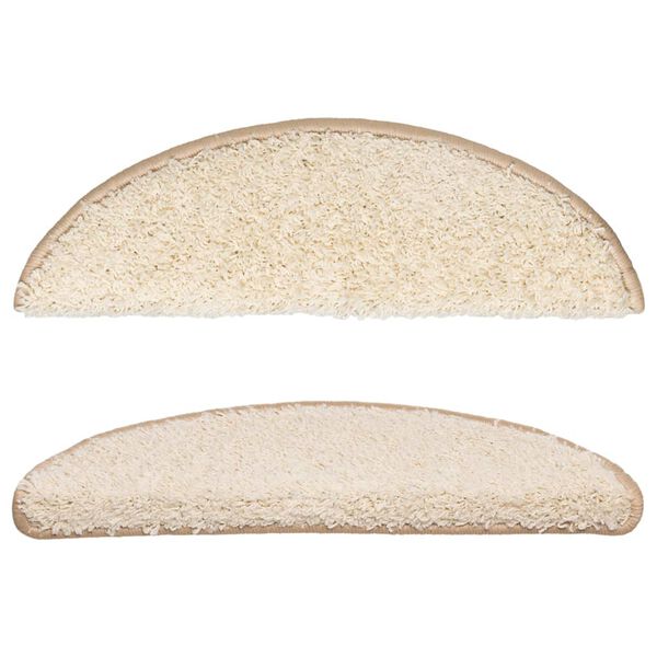 vidaXL Stufenmatten 10 Stk. 56x17x3 cm Creme Halbrund