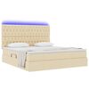 vidaXL Bett mit Stauraum und LED Creme 160 x 200 cm Polyester