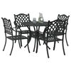 vidaXL Garten Essgruppe 5 pcs Schwarz 90 x 90 x 75 cm Gussaluminium