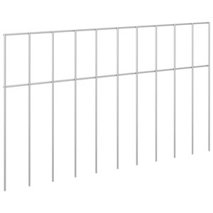 vidaXL Gartenzaun-Paneel 48 stk. 50 x 30 cm Verzinkter Stahl Silber