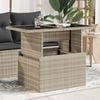 vidaXL Gartentisch mit Glasplatte Hellgrau 100x55x73 cm Poly Rattan