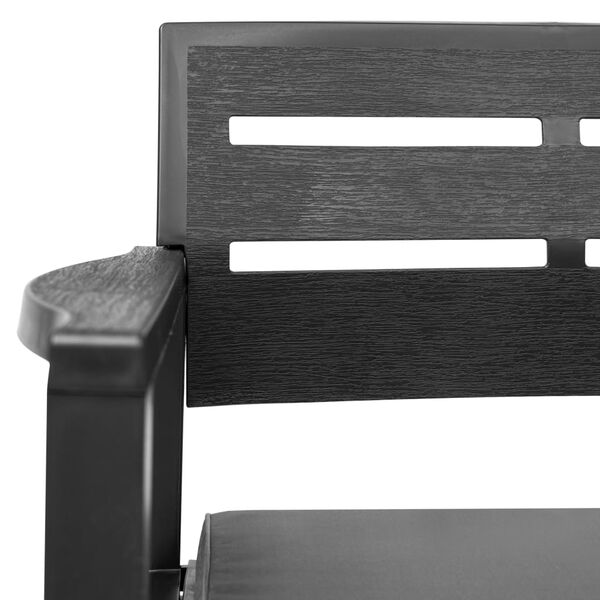 vidaXL 2-Sitzer-Gartenbank mit Kissen Anthrazit 133 cm Kunststoff