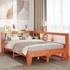 vidaXL Massivholzbett mit Regal ohne Matratze Wachsbraun 120x190 cm