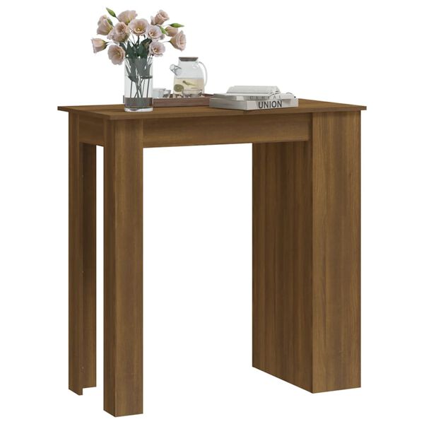 vidaXL Bartisch mit Regal Braun Eiche 102x50x103,5 cm Holzwerkstoff