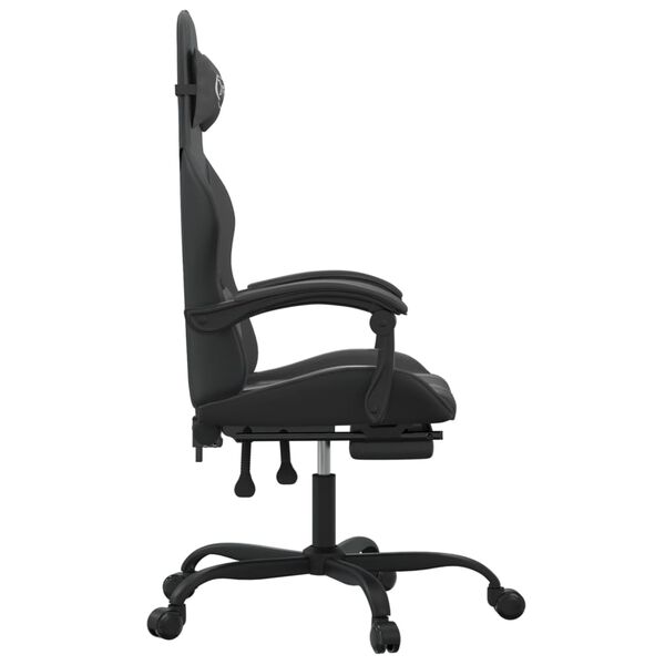 vidaXL Gaming-Stuhl mit Fu&szlig;st&uuml;tze Schwarz Kunstleder