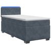 vidaXL Boxspringbett mit Matratze und LED Dunkelgrau Einzeln Samt