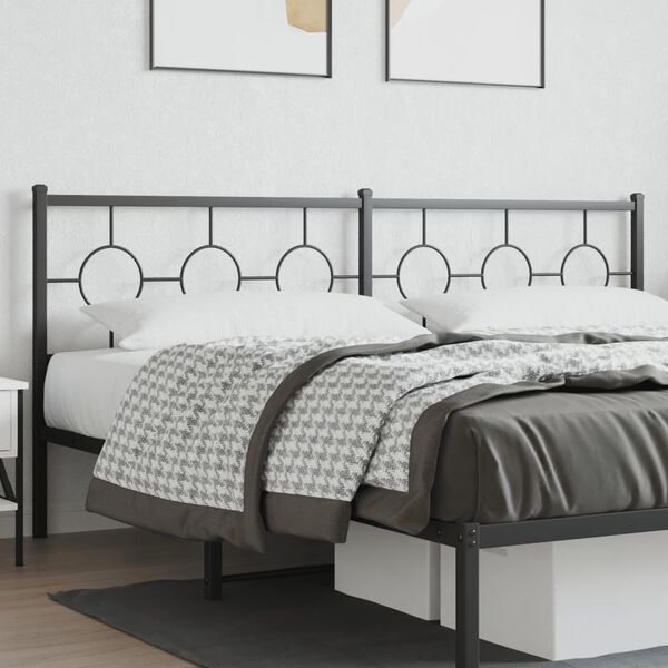 vidaXL Ersatz-Kopfteil Metall Schwarz 200 cm