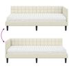 vidaXL Eckbettgestell mit Matratze mit Kopfteil Creme 90 x 190 cm Samt