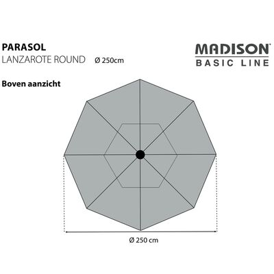 Madison Sonnenschirm Lanzarote 250 cm Rund Taupe
