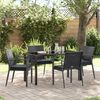 vidaXL Garten Essgruppe 5 pcs Schwarz und Grau PE-Rattan