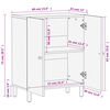 vidaXL Beistellschrank Schwarz 60x33x75 cm Massivholz Mango