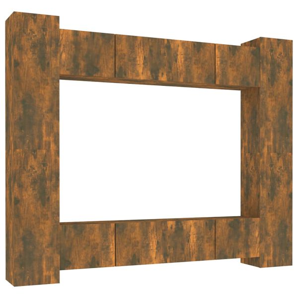 vidaXL 8-tlg. TV-Schrank-Set R&auml;uchereiche Holzwerkstoff