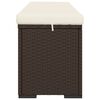 vidaXL Hockerbank mit Sitzkissen Braun 110x30x40 cm Poly Rattan