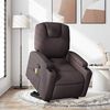 vidaXL Massagesessel mit Aufstehhilfe Dunkelbraun Stoff
