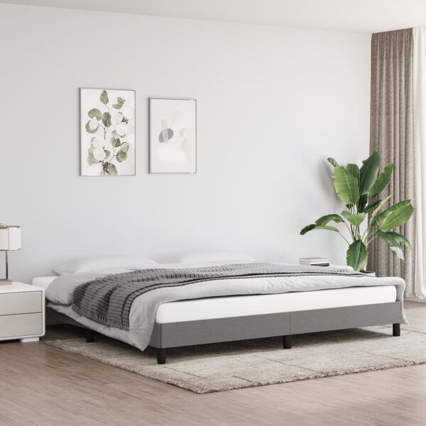 vidaXL Bettgestell ohne Matratze Dunkelgrau 200x200 cm Stoff
