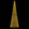 vidaXL LED-Weihnachtsbaum auf Fahnenmast, 1534 LEDs, Warmwei&szlig;, 500 cm