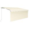 vidaXL Manuelle Markise mit Solar-LED 3 x 2,5 m Creme 100% Polyester