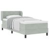vidaXL Boxspringbett mit Matratze Hellgrau 90 x 200 cm Samt