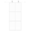 vidaXL Schiebet&uuml;r Wei&szlig; 90x205 cm Hartglas und Aluminium