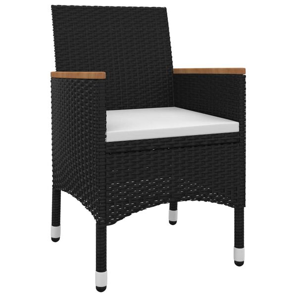 vidaXL 7-tlg. Garten-Essgruppe mit Auflagen Poly Rattan und Glas