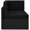 vidaXL 11-tlg. Garten-Lounge-Set mit Kissen Schwarz Poly Rattan