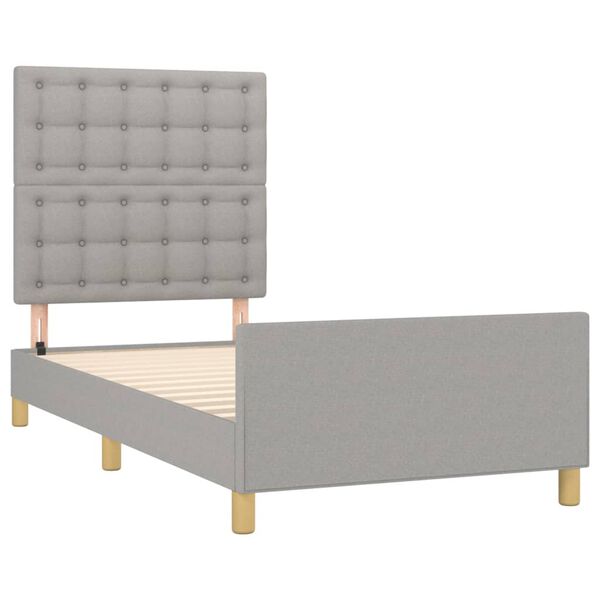 vidaXL Bettgestell mit Kopfteil Hellgrau 80x200 cm Stoff