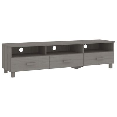 vidaXL TV-Schrank HAMAR Hellgrau 158x40x40 cm Massivholz Kiefer