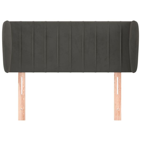 vidaXL Kopfteil mit Ohren Dunkelgrau 93x23x78/88 cm Samt