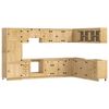 vidaXL Schrank mit Regal SKI 14 pcs Honigbraun Massives Kiefernholz