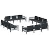 vidaXL Gartensofa-set mit Kissen 12 pcs Schwarz Stahl