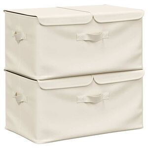 vidaXL Aufbewahrungsboxen 2 Stk. Stoff 50x30x25 cm Creme