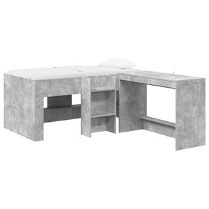 vidaXL Hochbett mit Schreibtisch f&uuml;r Kinder 2 Stk. Betongrau