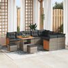 vidaXL Garten-Sofa-Set 12 pcs Grau Dunkelgrau Poly-Rattan